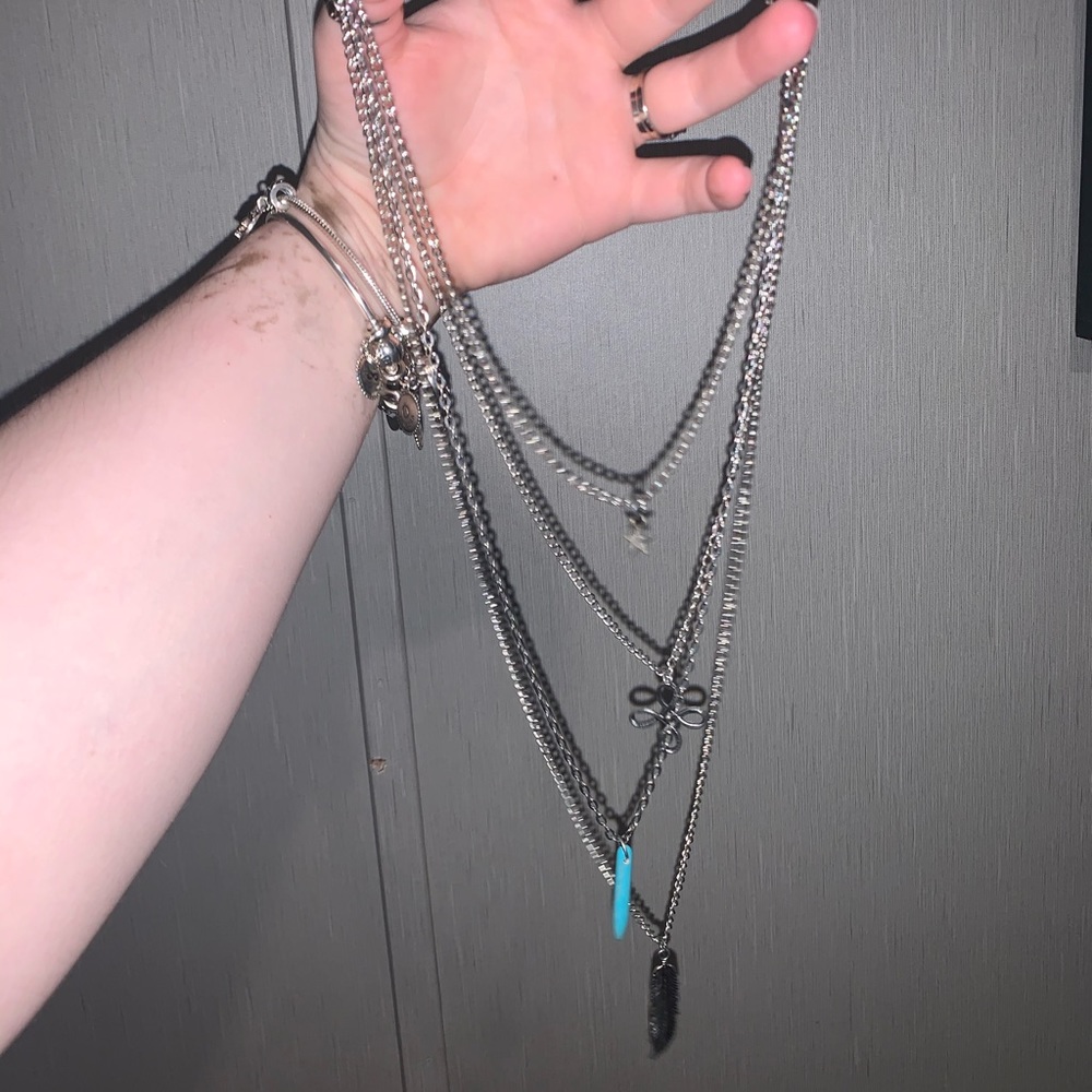 Elegant layered sterling silver necklace